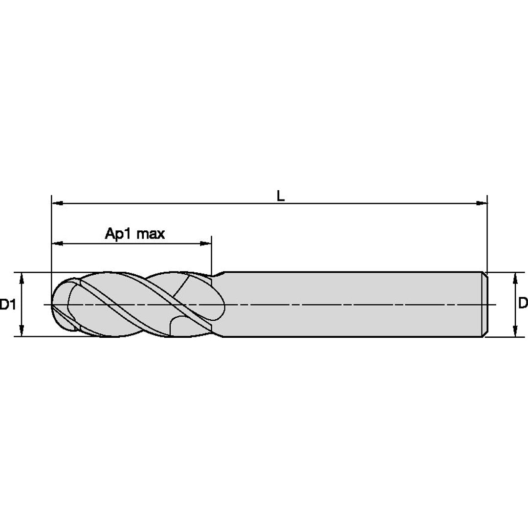 CORTADOR CA HP W40BE10005RBT WU20PE 3/8"x3/8"x7/8"x2-1/2" 4F PB WIDIA