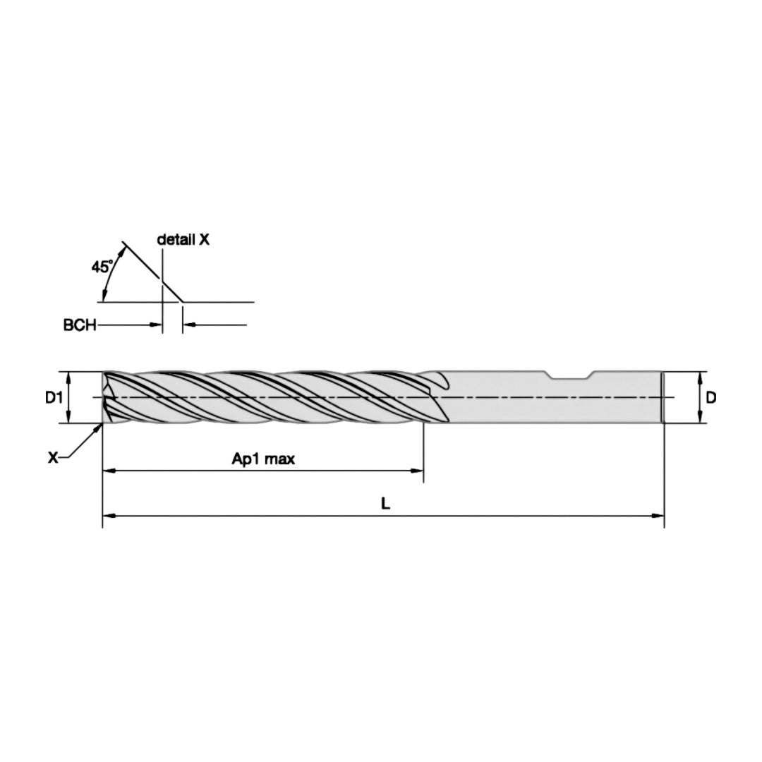 CORTADOR CA HP 472716006LW TIALN-LW 16MM X 16MM X 76MM X 150MM CH.50MM 4F WIDIA