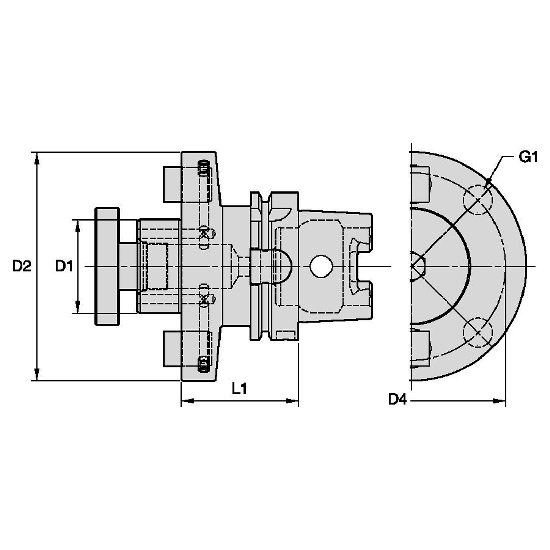 ADAPTADOR P/CORTADOR IDX HSK63ASMC150225 PILOTO 1-1/2" KENNAMETAL