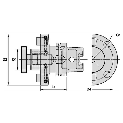 ADAPTADOR P/CORTADOR IDX HSK63ASMC150225 PILOTO 1-1/2" KENNAMETAL