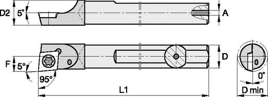 BORING BAR CA E03HSCLDR12 3/16" KENNAMETAL