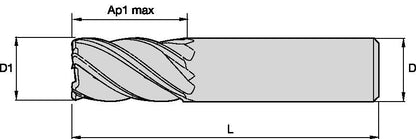 CORTADOR CA HP UCDE500J5BS KCPM15 1/2" 5F KENNAMETAL