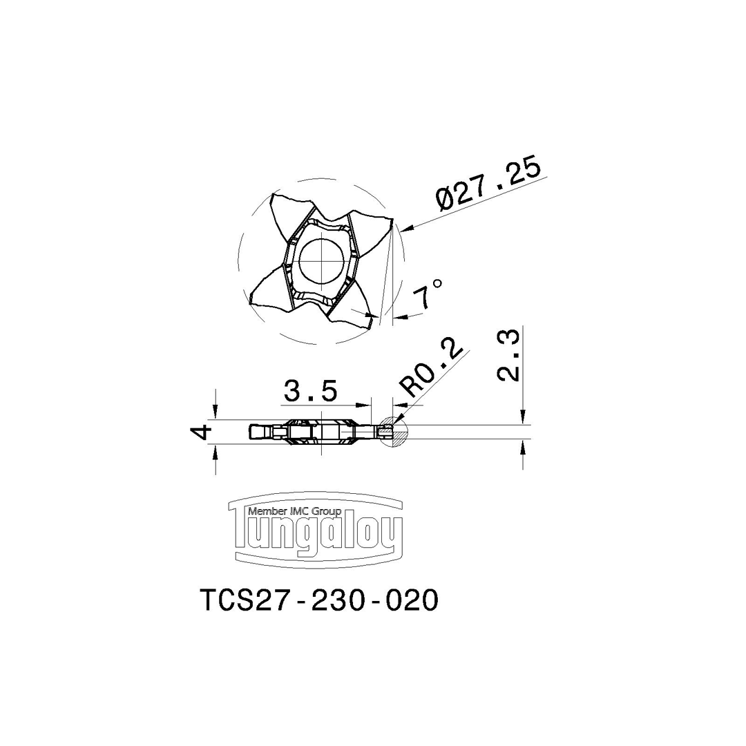 INSERTO RANURADO TCS27-230-020 AH725 TUNGALOY