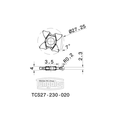 INSERTO RANURADO TCS27-230-020 AH725 TUNGALOY