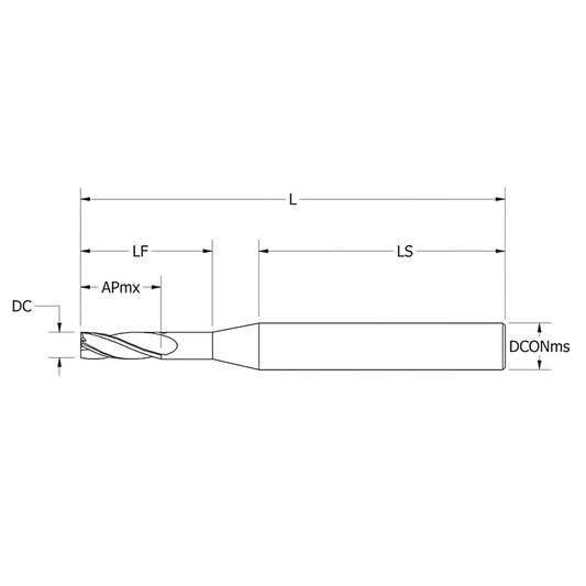 CORTADOR CA GP 0.020" SQ 3F S/ REC RICHARDS