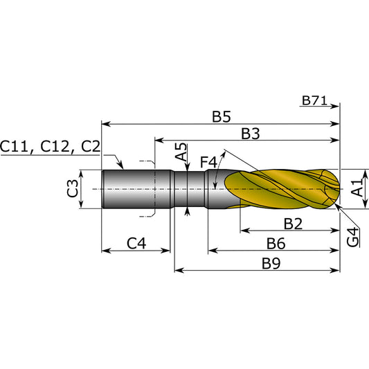 CORTADOR CA HP F2AL0300AWM30E0300 KC637M 3 MM 2F KENNAMETAL