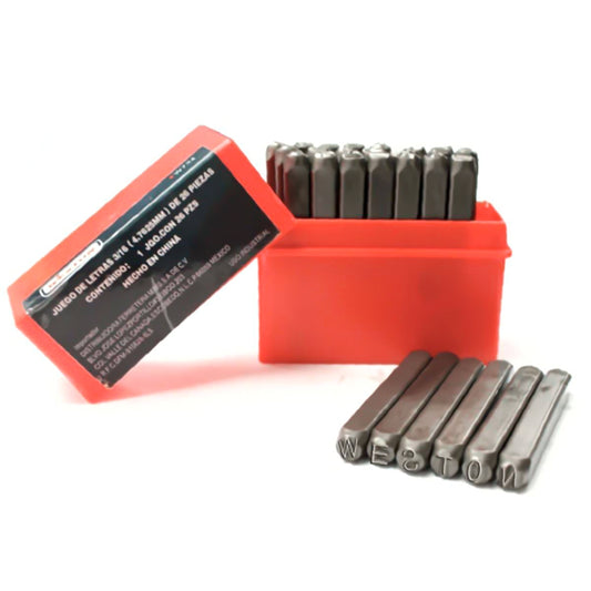 JUEGO DE LETRAS DE GOLPE 1/4" 27 PZAS WESTON