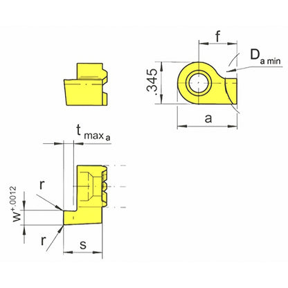 INSERTO R114.1230.6.00 TN35 0.118" PH HORN