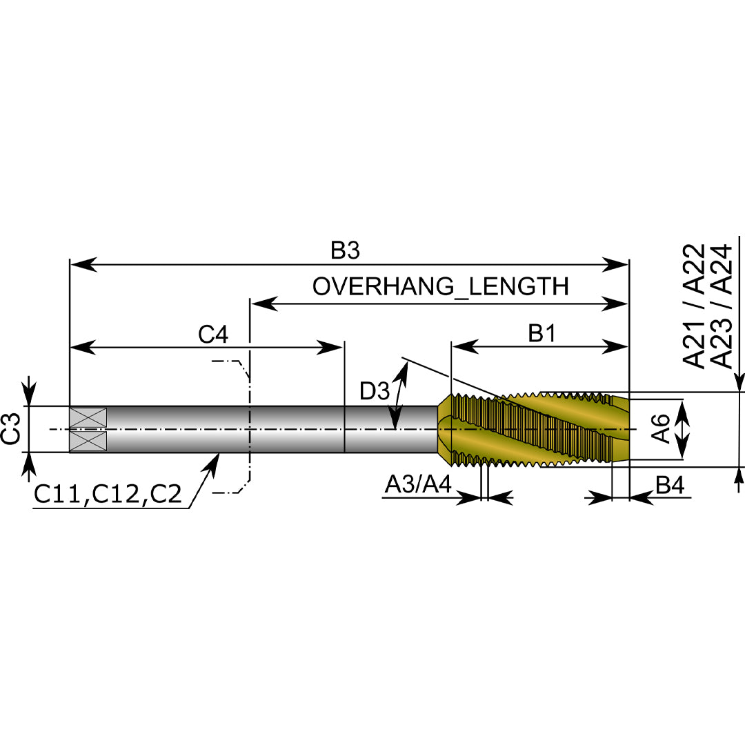 MACHUELO HSS GP T830NC07500-10RH3-A KSMN34  3/4-10 SPF BH 4F KENNAMETAL